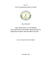 Thực trạng quản lý người bệnh đái tháo đường type 2 điều trị ngoại trú tại bệnh viện đa khoa tỉnh ninh bình năm 2019 
