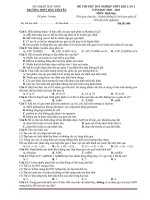 Đề thi thử tốt nghiệp THPT Quốc gia lần 1 môn Sinh học năm 2021 có đáp án - THPT Hàn Thuyên, Bắc Ninh
