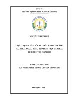 Thực trạng chăm sóc vết mổ của điều dưỡng tại khoa ngoại tổng hợp bệnh viện đa khoa tỉnh phú thọ năm 2019 