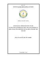 đánh giá quy trình chăm sóc vết mổ tại nhà cho người bệnh sau phẫu thuật đã ổn định tại khoa ngoại tổng hợp bệnh viện đa khoa tỉnh phú thọ năm 2019 