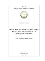 thực trạng xử trí trước nhập viện của thân nhân người bệnh đột quỵ điều trị tại bệnh viện e hà nội năm 2019 