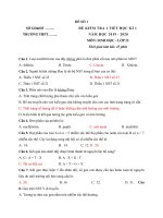 Bộ đề kiểm tra 1 tiết lớp 12 năm 2019-2020 môn Sinh có đáp án