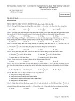 Đề thi tốt nghiệp THPT Quốc Gia môn Vật lí PB 2006-2007 lần 1 mã đề 952 - Học Toàn Tập