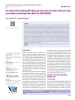 Các yếu tố ảnh hưởng đến động lực làm việc của nhân viên tại công ty cổ phần xuất nhập khẩu Bến Tre (BETRIMEX)