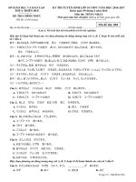 Đề thi vào 10 Tiếng Nhật Thừa Thiên Huế 2016-2017 mã đề 504 - Học Toàn Tập