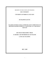 Luận án tiến sĩ giảng dạy khả năng giao tiếp liên văn hóa (ICC) cho sinh viên tiếng anh thương mại