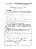 Đáp án chọn đội tuyển HSG Hóa học lớp 12 Quảng Ninh 2011-2012 - Học Toàn Tập