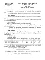 Đề thi HSG Địa lí lớp 9 Vĩnh Tường, Vĩnh Phúc 2013-2014 - Học Toàn Tập