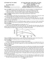 Đề thi HSG Sinh học lớp 11 Quảng Bình 2017-2018 - Học Toàn Tập