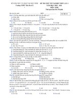 Đề thi thử tốt nghiệp THPT Quốc gia lần 1 môn Sinh học năm 2021 có đáp án - THPT Tiên Du số 1