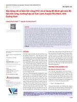 Xây dựng chỉ số bảo tồn rừng (FCI) và sử dụng để đánh giá mức độ bảo tồn rừng, trường hợp xã Tam Lãnh, huyện Phú Ninh, tỉnh Quảng Nam