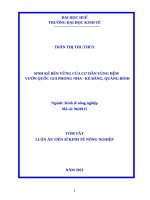 Sinh kế bền vững của cư dân vùng đệm vườn quốc gia phong nha   kẻ bàng, quảng bình TT 