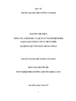 Công tác chăm sóc và quản lý người bệnh rối loạn loạn thần cấp và nhất thời tại bệnh viện tâm thần trung ương i 