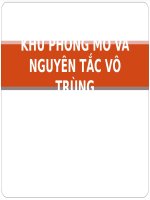 KHU PHÒNG mổ và NGUYÊN tắc vô TRÙNG (PHẪU THUẬT THỰC HÀNH) 