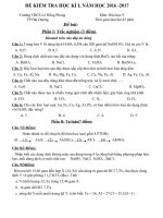 Đề kiểm tra học kì I và đáp án môn hóa học 9 ngày 21.12.2016
