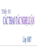 slide bài giảng ngữ văn 10 tiết 91 các thao tác nghị luận 