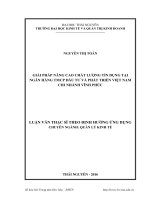 Giải pháp nâng cao chất lượng tín dụng tại ngân hàng TMCP đầu tư và phát triển việt nam chi nhánh vĩnh phúc 