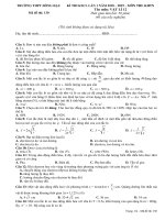 Đề thi Khảo sát chất lượng Vật lí 2019 Trường Đồng Đậu, Vĩnh Phúc lần 1 mã đề 130 - Học Toàn Tập