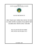 Thực trạng quy trình thay băng vết mổ của điều dưỡng tại khoa ngoại bệnh viện đa khoa bắc thăng long năm 2018 