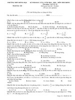 Đề thi Khảo sát chất lượng Vật lí 2019 Trường Đồng Đậu, Vĩnh Phúc lần 1 mã đề 128 - Học Toàn Tập