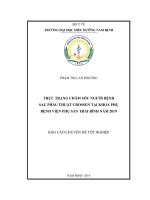 Thực trạng chăm sóc người bệnh sau phẫu thuật crossen tại bệnh viện phụ sản thái bình năm 2019 