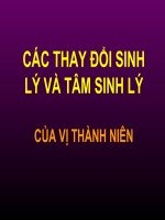 CÁC THAY đổi SINH lý và tâm SINH lý (sản PHỤ KHOA) (chữ biến dạng do slide dùng font VNI times, tải về xem bình thường) 
