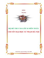 Tuyển tập đề thi toán vào lớp 10 chuyên Toán trường THPT chuyên Đại Học Sư Phạm Hà Nội