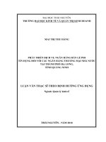 Phát triển dịch vụ ngân hàng bán lẻ phi tín dụng đối với các ngân hàng thương mại nhà nước tại thành phố hạ long tỉnh quảng ninh 