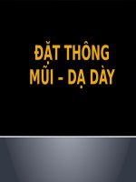 ĐẶT SONDE dạ dày, SONDE TIỂU và THỤT THÁO (PHẪU THUẬT THỰC HÀNH) 