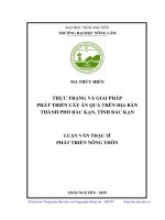Thực trạng và giải pháp phát triển cây ăn quả trên địa bàn thành phố bắc kạn tỉnh bắc kạn 