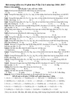 Đề cương kiểm tra 15 phút môn hóa học 9 Trường THCS Lê Hồng Phong năm học 2016 -2017