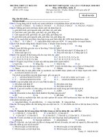 Đề thi thử THPT Quốc Gia 2019 Sinh học Lý Thái Tổ Bắc Ninh lần 1 mã đề 426 - Học Toàn Tập