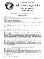 Đề cương học kì 1 lớp 10 Hóa học Trường THPT Xuân Đỉnh, Sở GD&DT Hà Nội niên khóa 2018-2019 - Học Toàn Tập