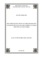 Phát triển kĩ năng tham vấn nghề cho sinh viên sư phạm kĩ thuật qua dạy học nghiệp vụ sư phạm theo tiếp cận trải nghiệm 