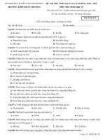 Đề thi thử THPT Quốc Gia 2019 Sinh học Đoàn Thượng, Hải dương lần 1 mã đề 570 - Học Toàn Tập