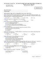 Đề thi tốt nghiệp THPT Quốc Gia môn Vật lí phân ban 2007-2008 lần 2 mã đề 142 - Học Toàn Tập