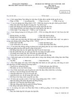 Đề thi KSCL lớp 12 Lịch sử Nguyễn Viết Xuân, Vĩnh Phúc 2019 lần 3 - Mã đề 101 - Học Toàn Tập
