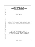 Xây dựng giáo án điện tử cực cho môn học cơ ứng dụng tại trường Cao đẳng nghề Phú Thọ