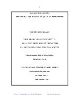 Thực trạng và giải pháp chủ yếu nhằm phát triển kinh tế trang trại tại huyện phú lương tỉnh thái nguyên 