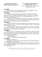 Đề thi HSG Hóa học lớp 9 huyện Kinh Môn, Hải Dương 2014-2015 - Học Toàn Tập