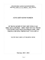 skkn sử DỤNG sơ đồ tư DUY để NÂNG CAO HIỆU QUẢ GIỜ đọc   HIỂU một số tác PHẨM văn XUÔI LÃNG mạn GIAI đoạn 1930   1945 TRONG CHƯƠNG TRÌNH NGỮ văn lớp 11 