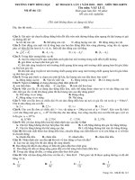 Đề thi Khảo sát chất lượng Vật lí 2019 Trường Đồng Đậu, Vĩnh Phúc lần 1 mã đề 121 - Học Toàn Tập