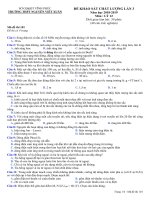 Đề thi KSCL lớp 12 Vật lí Nguyễn Viết Xuân, Vĩnh Phúc 2019 lần 3 - Mã đề 101 - Học Toàn Tập