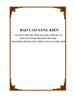 skkn vận dụng phương pháp dạy học theo dự án cho chuyên đề phân bón hoá học nhằm định hướng phát triến năng lực học sinh 