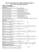 ĐỀ CƯƠNG KIỂM TRA 15 PHÚT MÔN HÓA HỌC 8                             LẦN 1 KÌ I NĂM HỌC 2016-2017