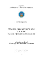 Công tác chăm sóc người bệnh cai rượu tại bệnh viện tâm thần TWI 