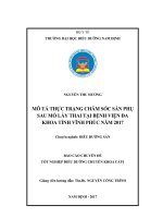 Mô tả thực trạng chăm sóc sản phụ sau mổ lấy thai tại bệnh viện đa khoa tỉnh vĩnh phúc năm 2017 