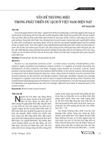 Vấn đề thương hiệu trong phát triển du lịch ở Việt Nam hiện nay