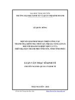 Một số giải pháp hoàn thiện công tác thanh tra kiểm tra thuế giá trị gia tăng GTGT đối với doanh nghiệp nhỏ và vừa trên địa bàn thành phố vĩnh yên tỉnh vĩnh phúc 