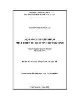 Một số giải pháp nhằm phát triển du lịch tỉnh quảng ninh 